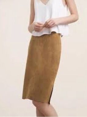 Wilfred faux suede Brown Midi Skirt